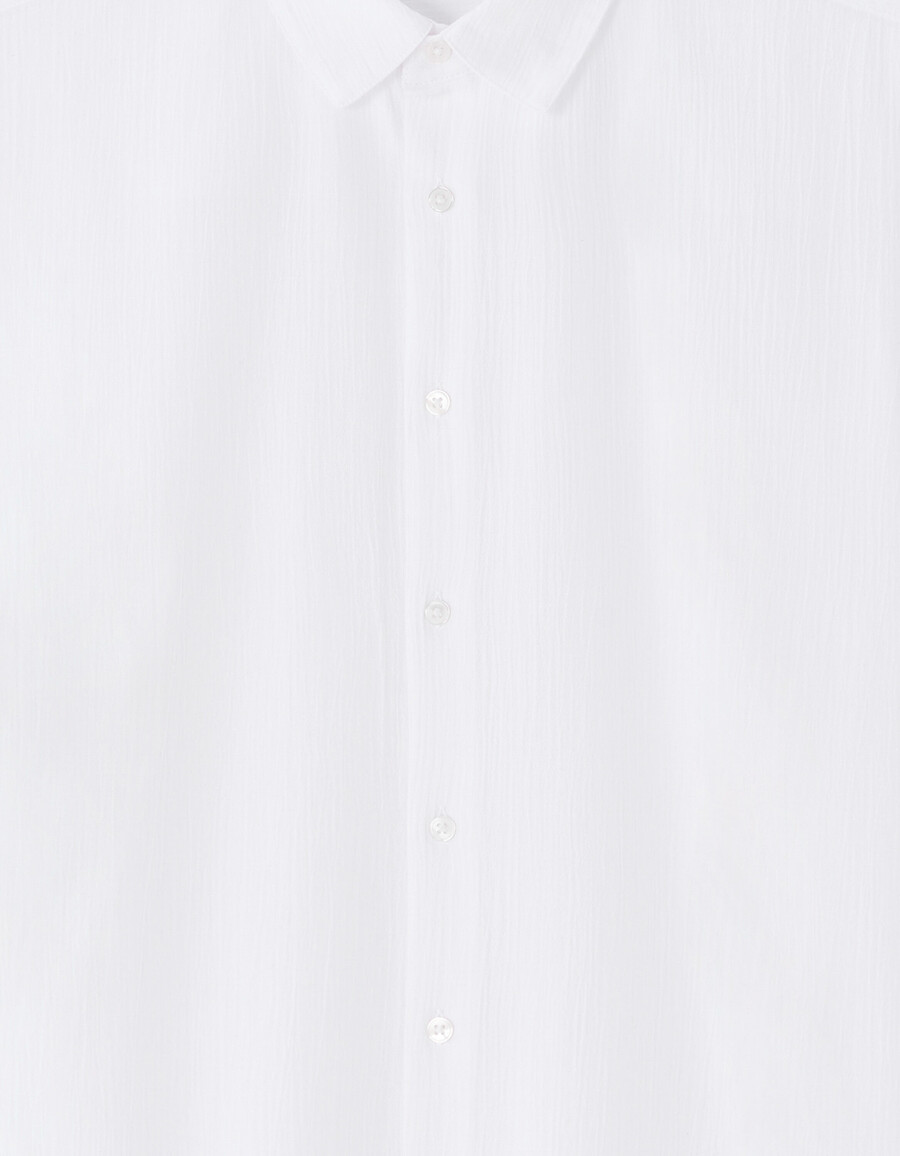 camisa arrugada de corte regular 100 algodón