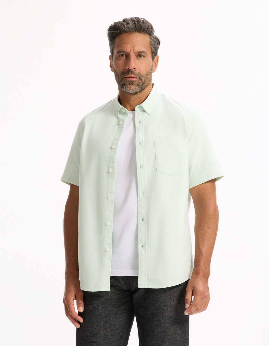 camisa oxford de corte regular 100 algodón