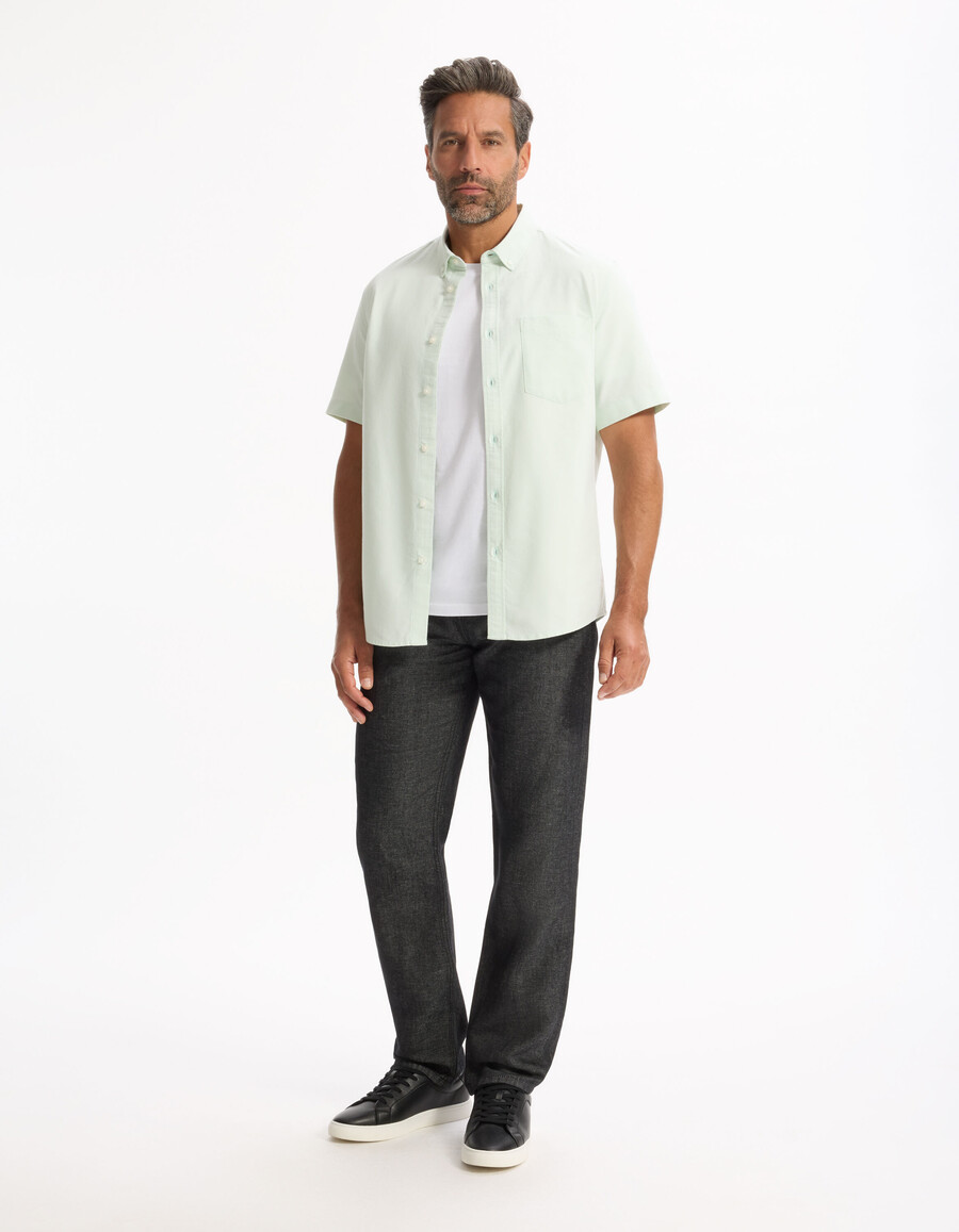 camisa oxford de corte regular 100 algodón