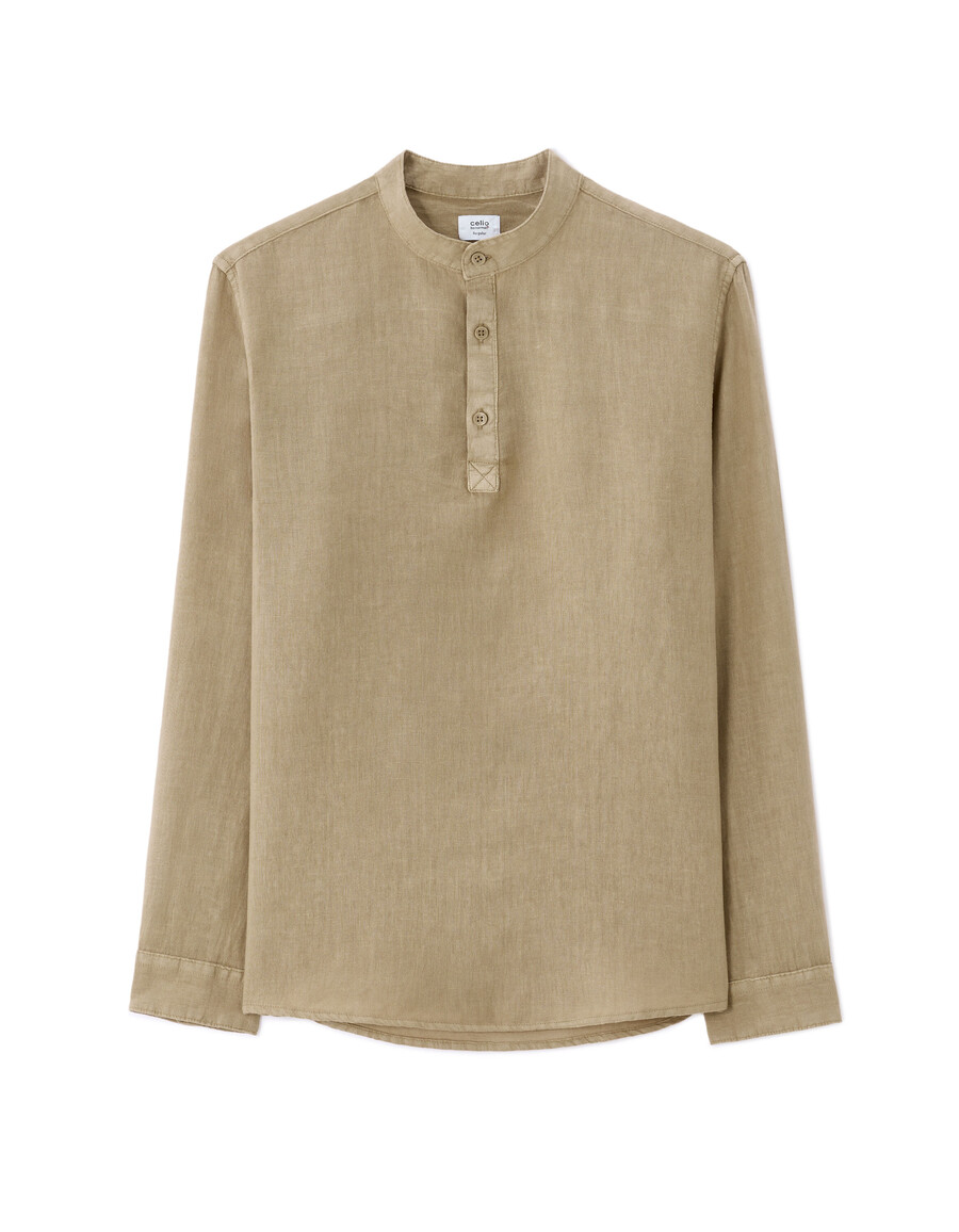 bata de cuello mao 100 lino