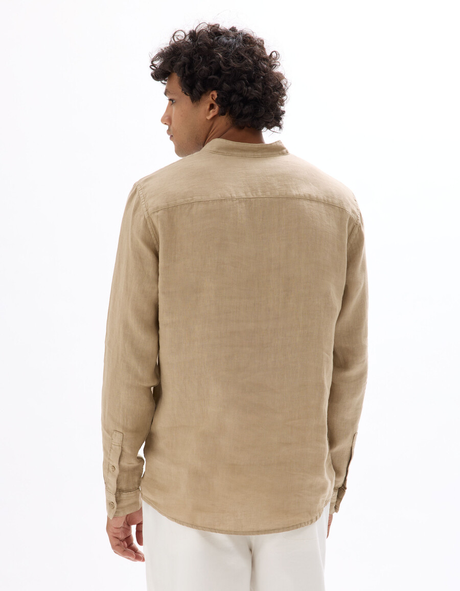 bata de cuello mao 100 lino