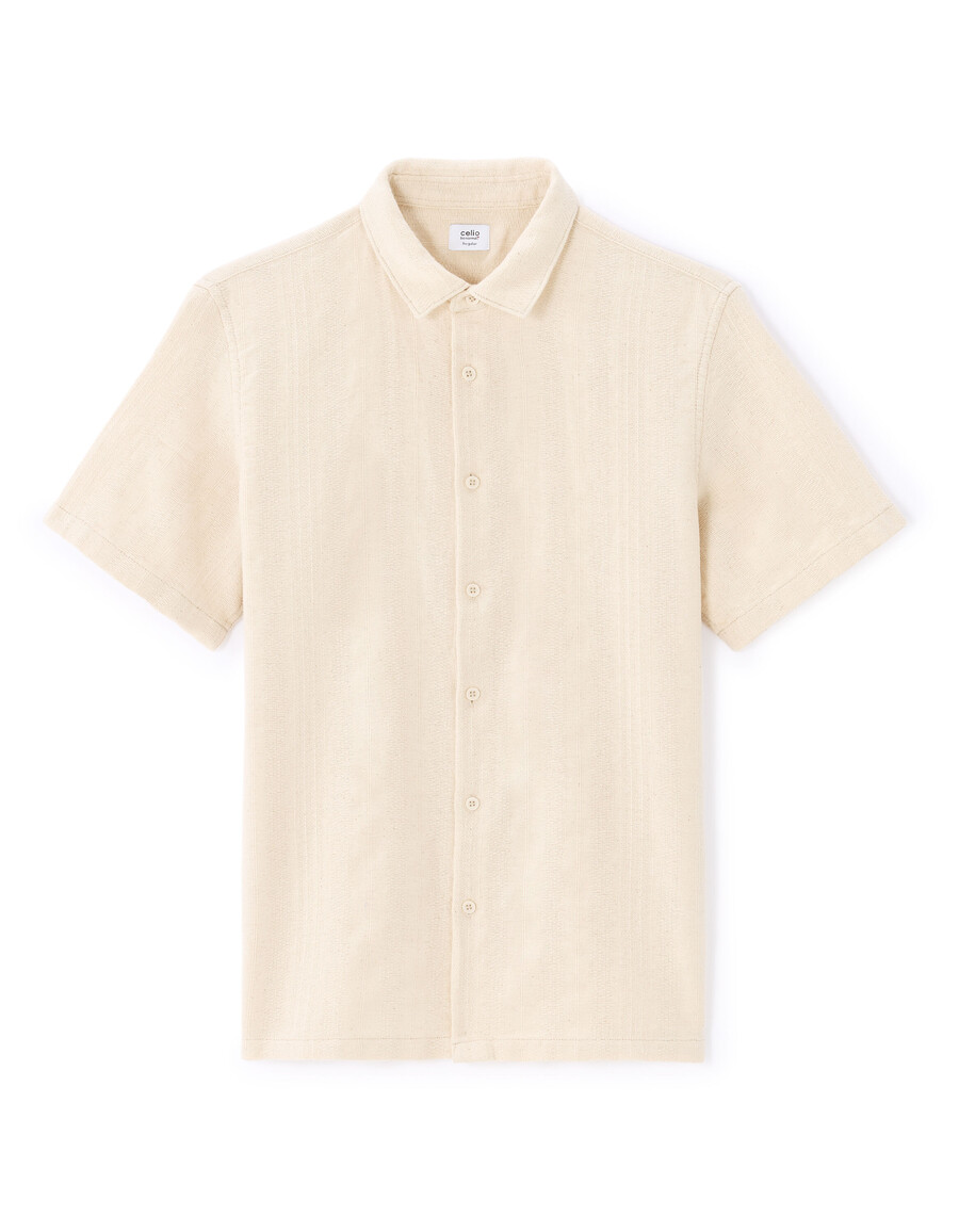 camisa de corte regular 100 algodón jacquard