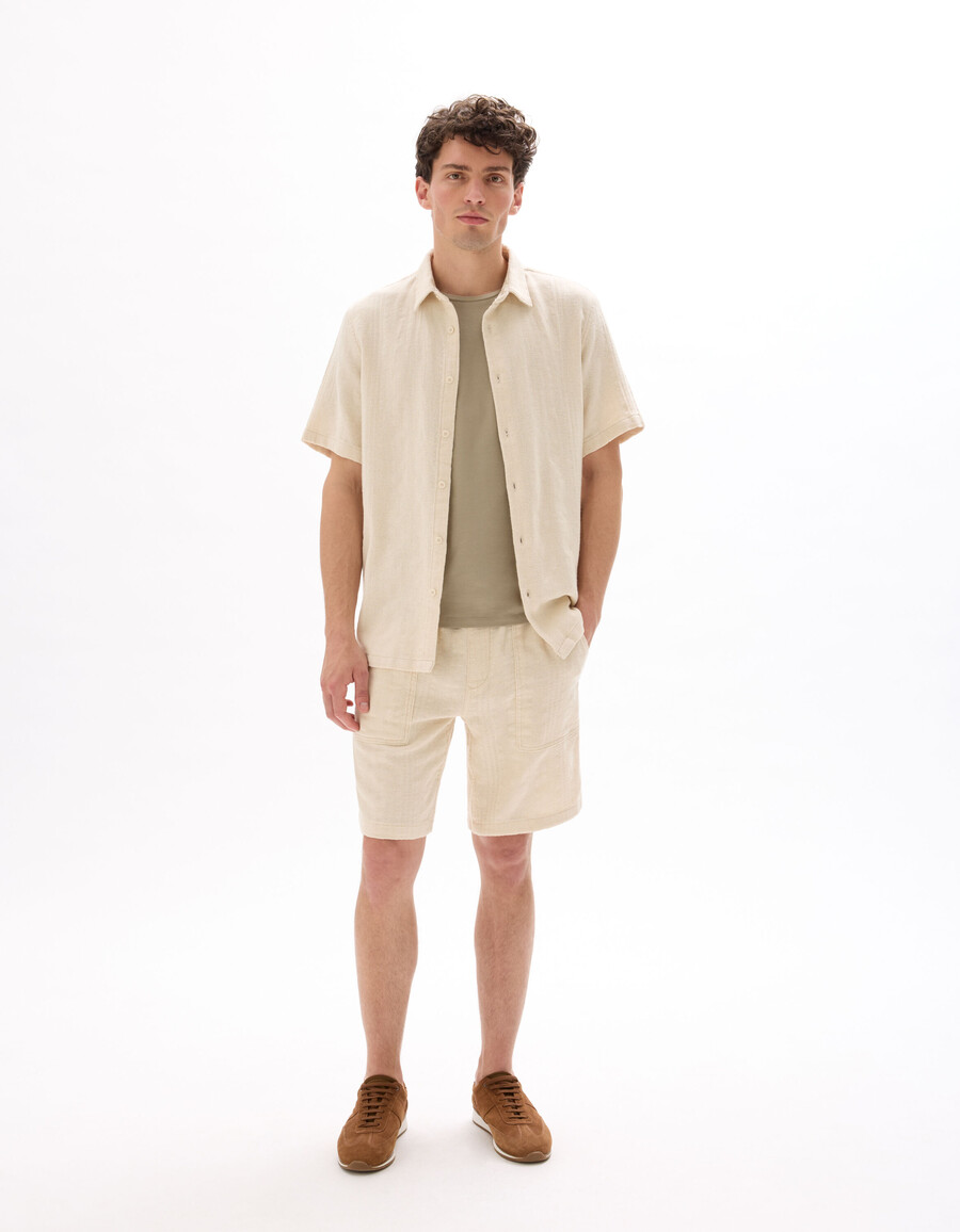camisa de corte regular 100 algodón jacquard