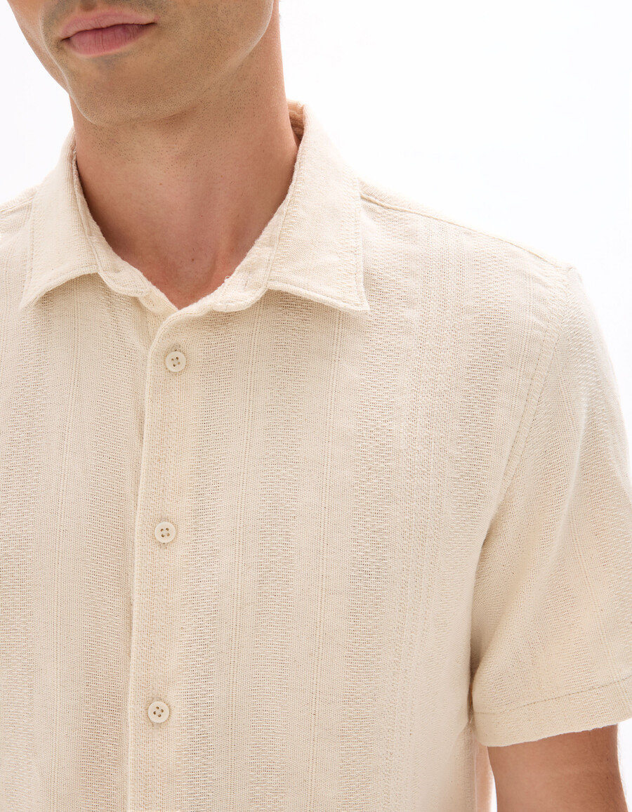 camisa de corte regular 100 algodón jacquard