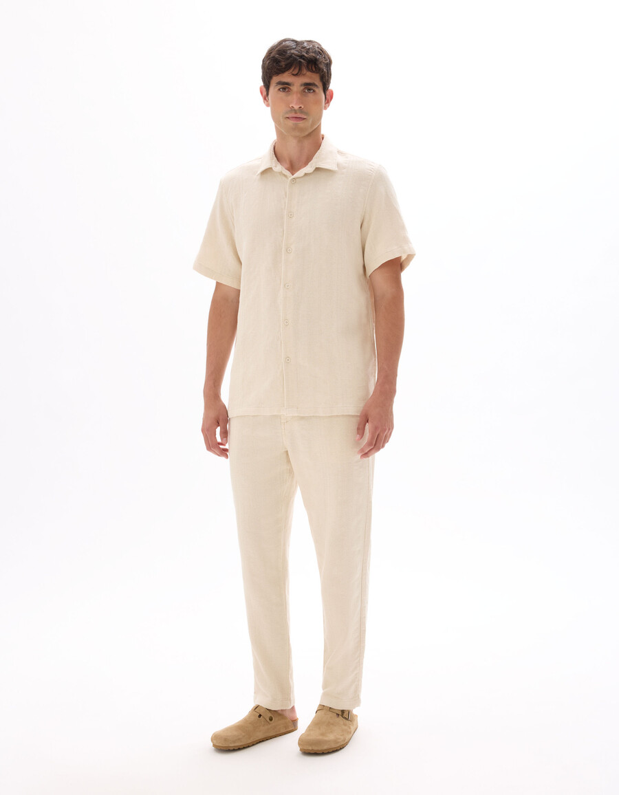 camisa de corte regular 100 algodón jacquard