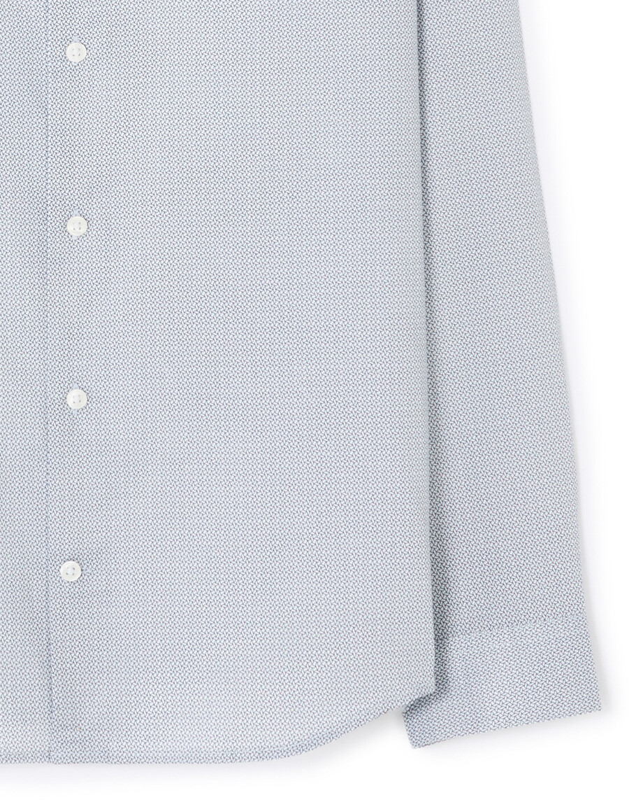camisa regular fit micro-estampada 100 algodón
