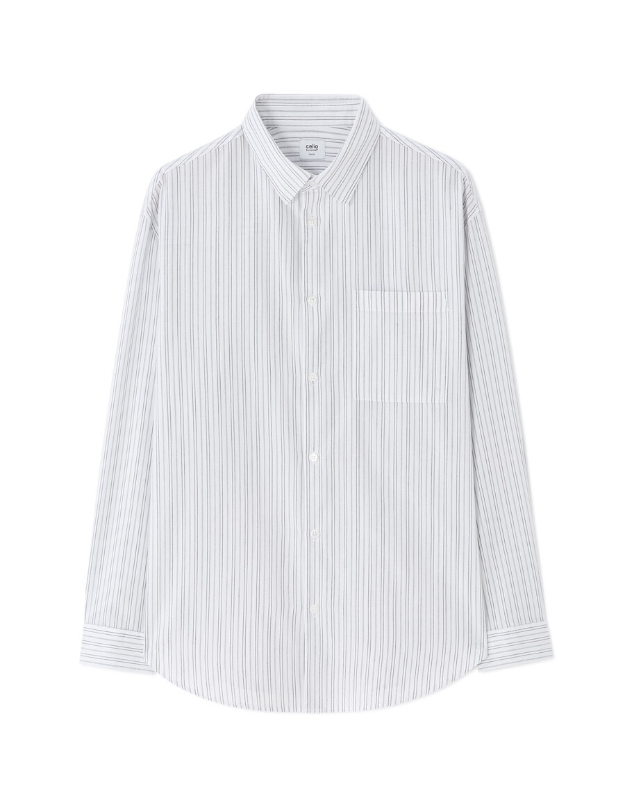 camisa holgada de popelina a rayas