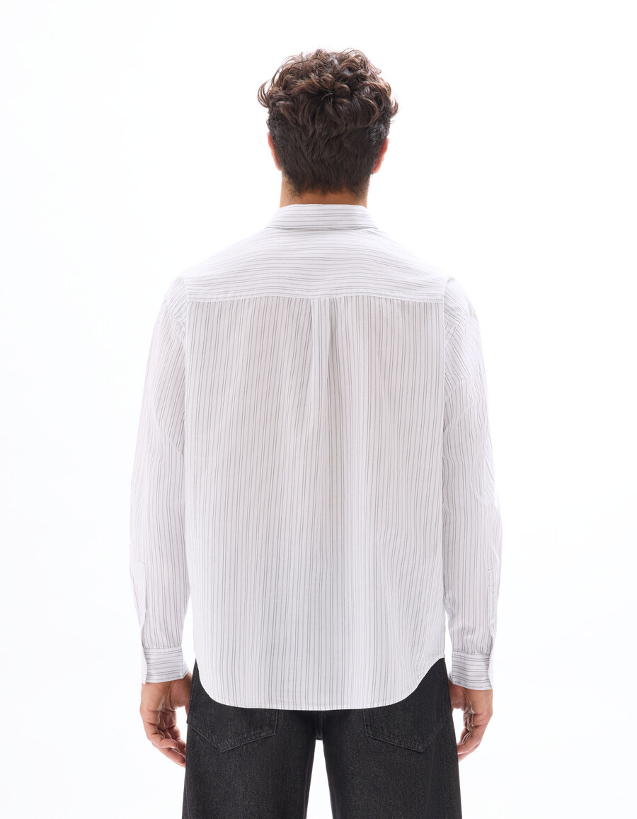 camisa holgada de popelina a rayas
