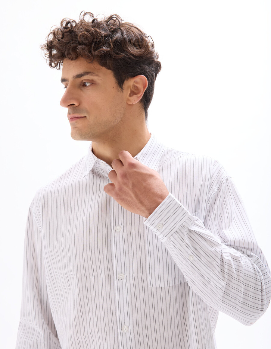 camisa holgada de popelina a rayas