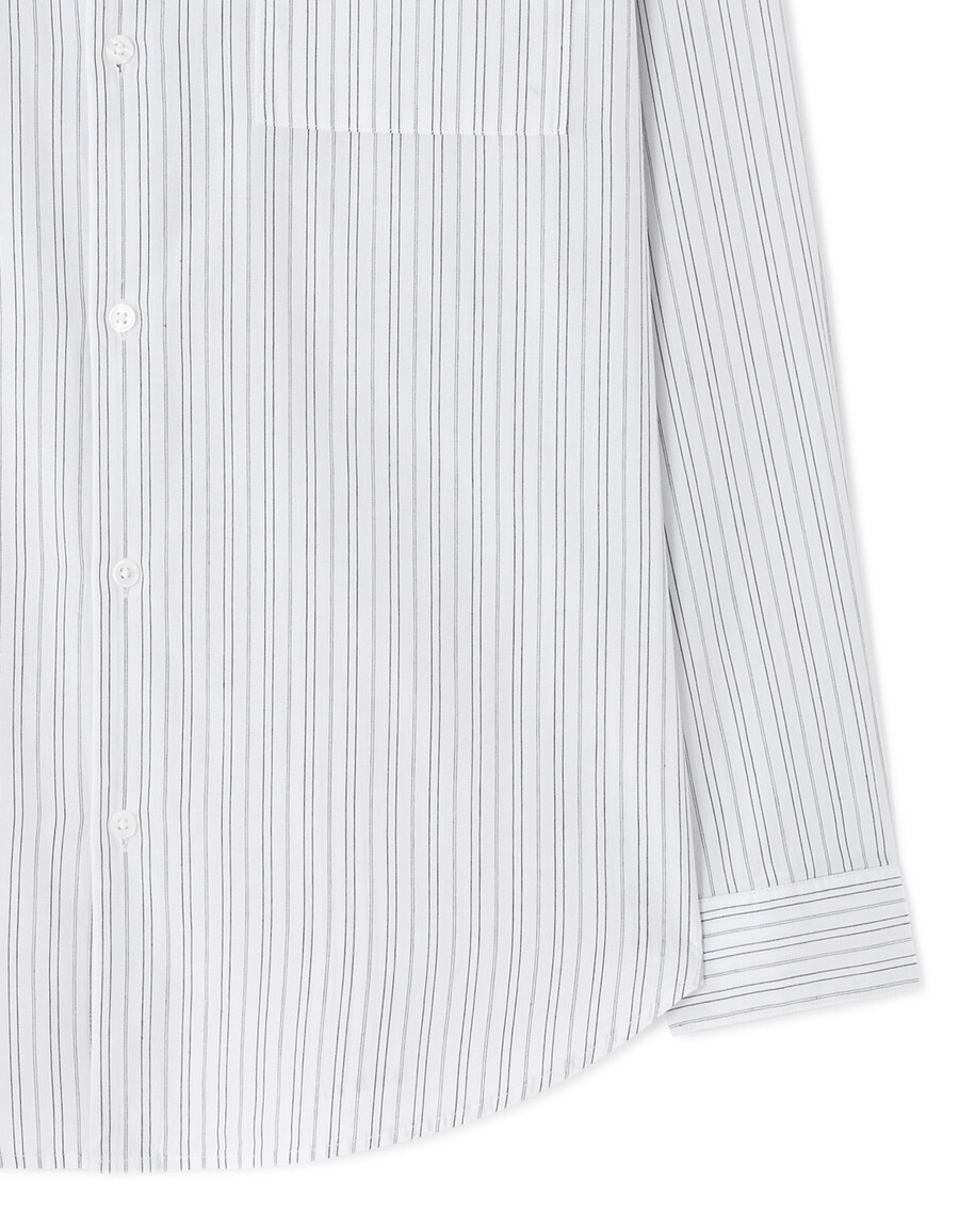 camisa holgada de popelina a rayas