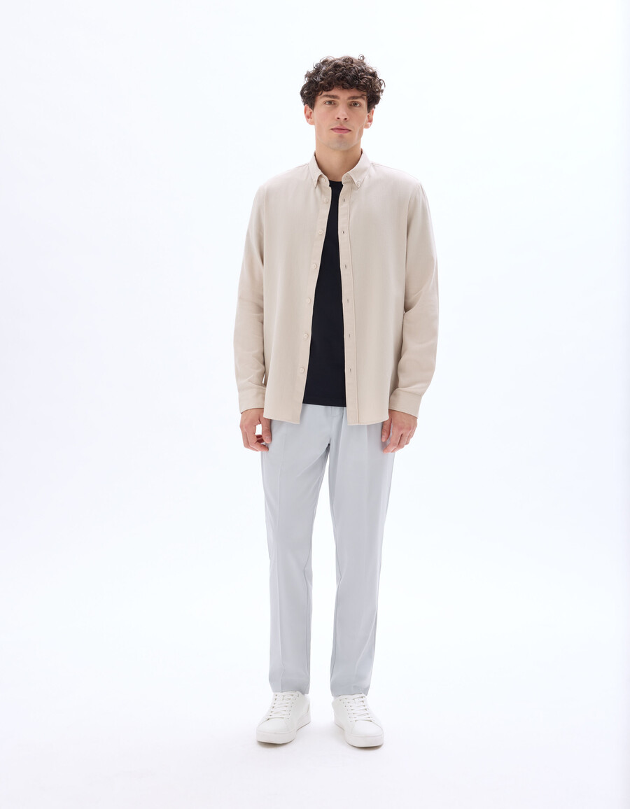 camisa de franela de corte regular