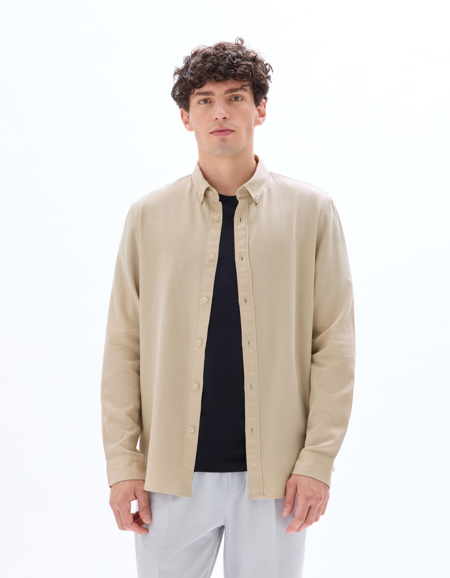 camisa de franela de corte regular