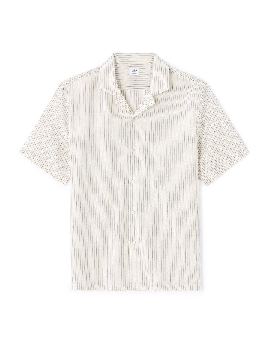 camisa de corte regular 100 algodón con hilo sobre hilo