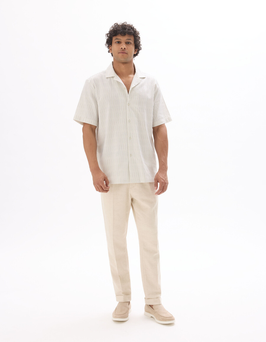 camisa de corte regular 100 algodón con hilo sobre hilo