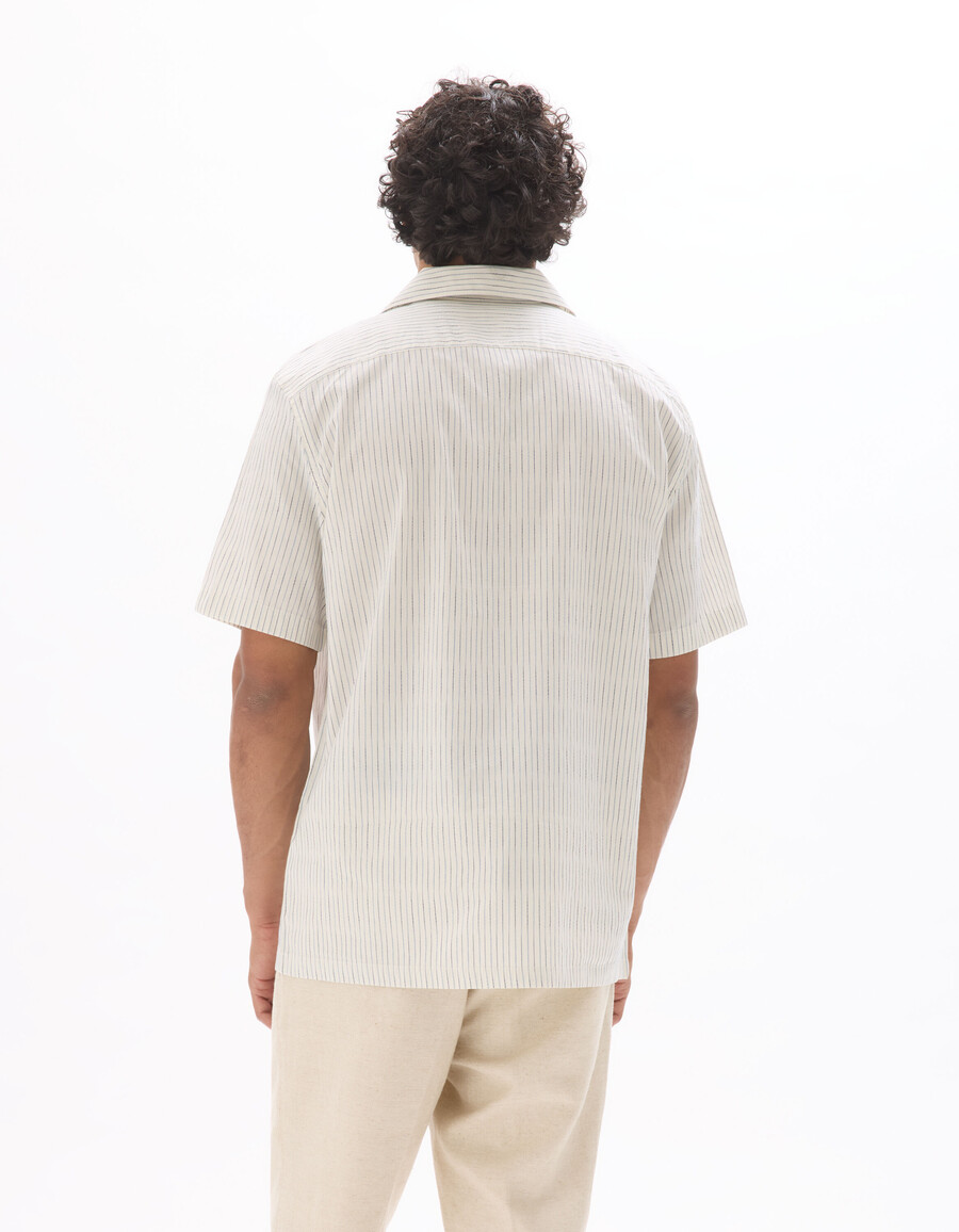 camisa de corte regular 100 algodón con hilo sobre hilo