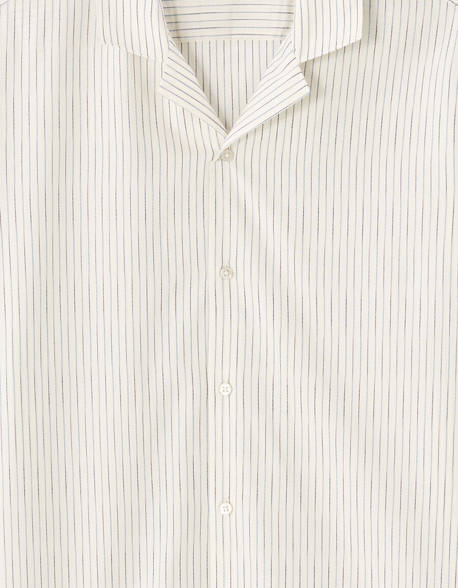 camisa de corte regular 100 algodón con hilo sobre hilo
