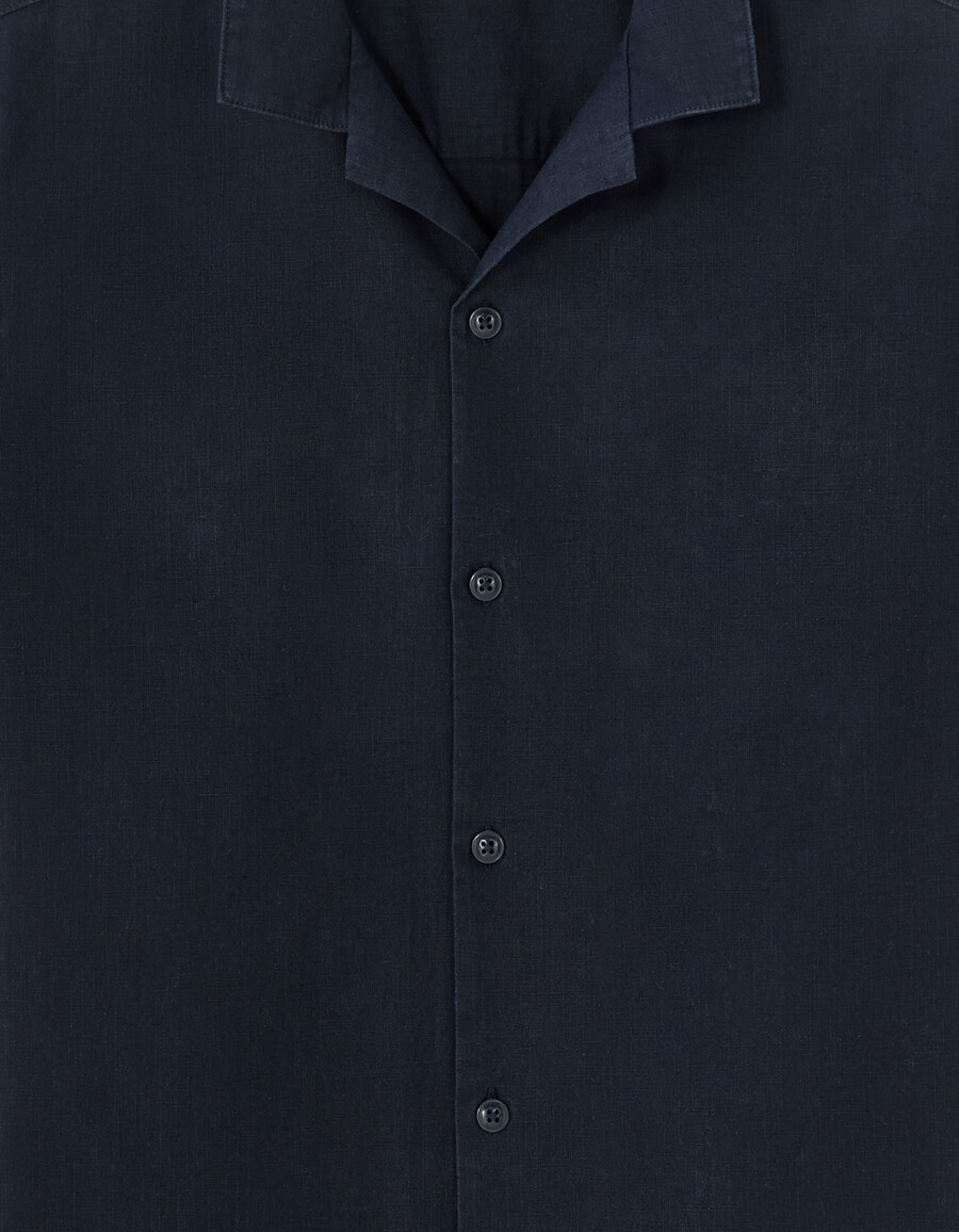 camisa bordada de corte regular 100 algodón