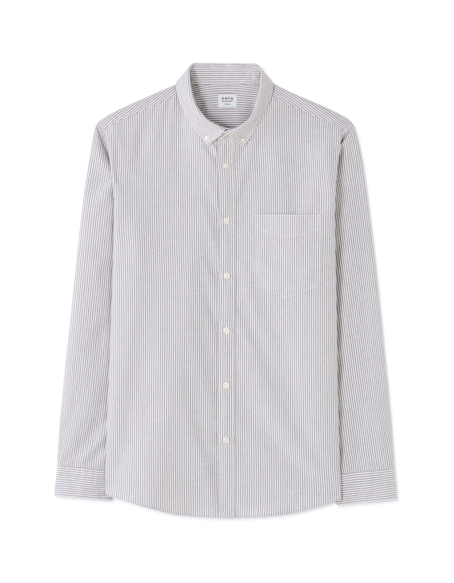 camisa de rayas de corte regular 100 algodón oxford