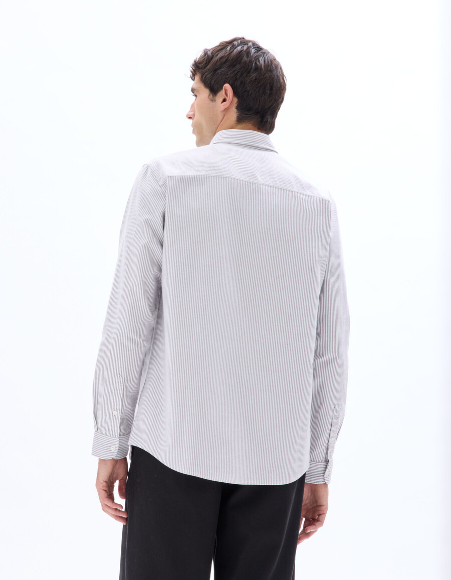 camisa de rayas de corte regular 100 algodón oxford