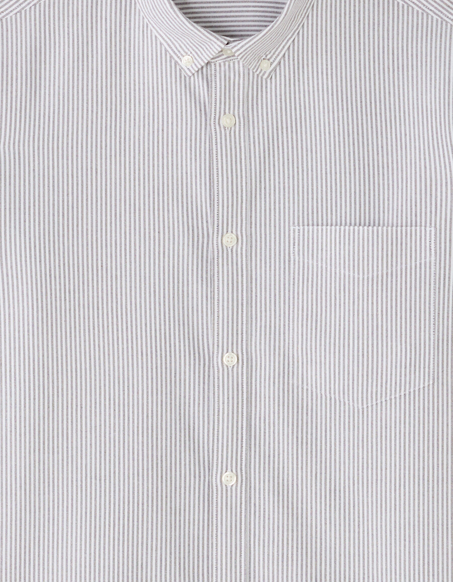 camisa de rayas de corte regular 100 algodón oxford