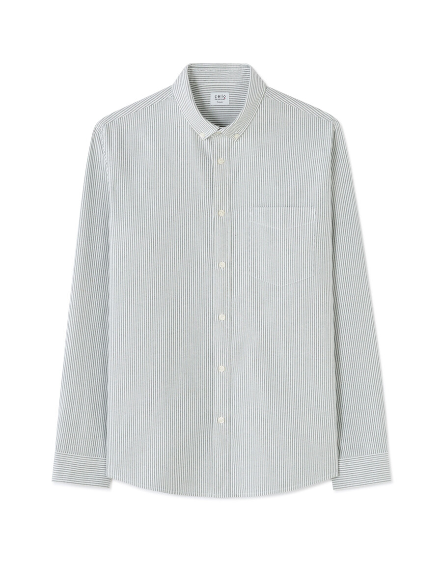 camisa de rayas de corte regular 100 algodón oxford