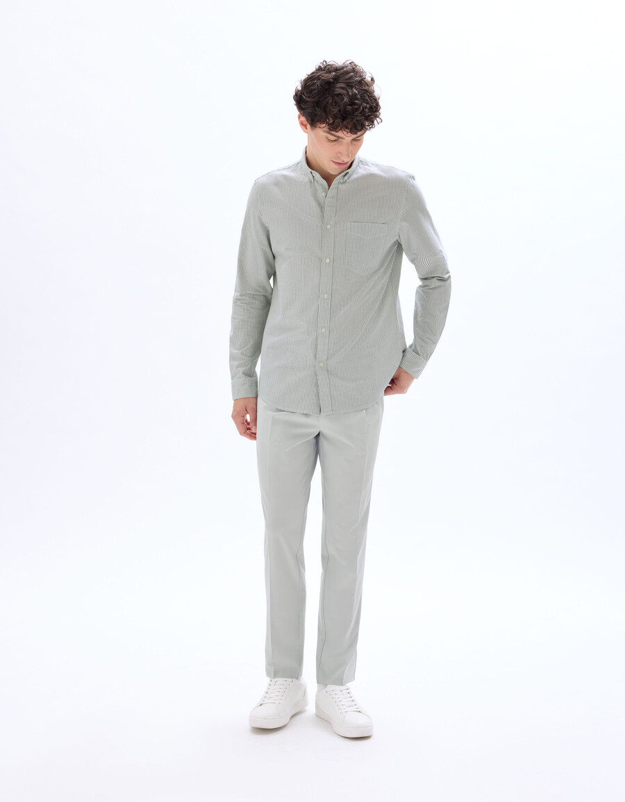 camisa de rayas de corte regular 100 algodón oxford