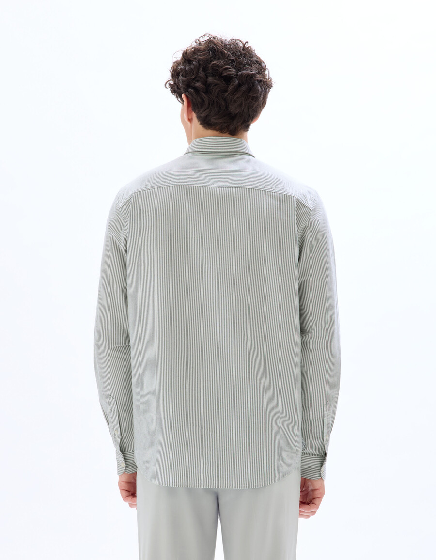 camisa de rayas de corte regular 100 algodón oxford