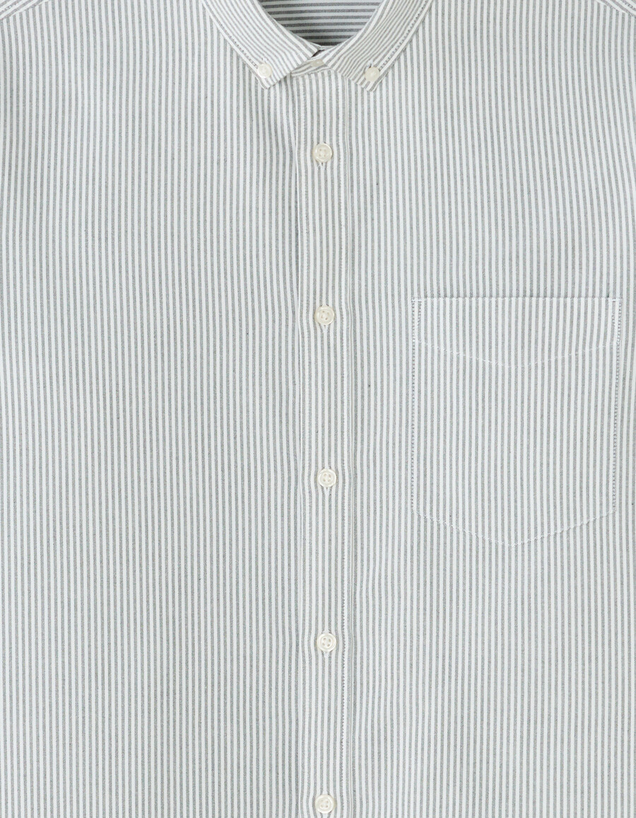 camisa de rayas de corte regular 100 algodón oxford