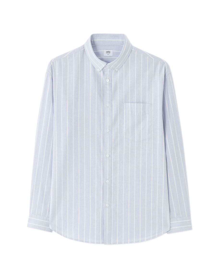 camisa oxford holgada a rayas