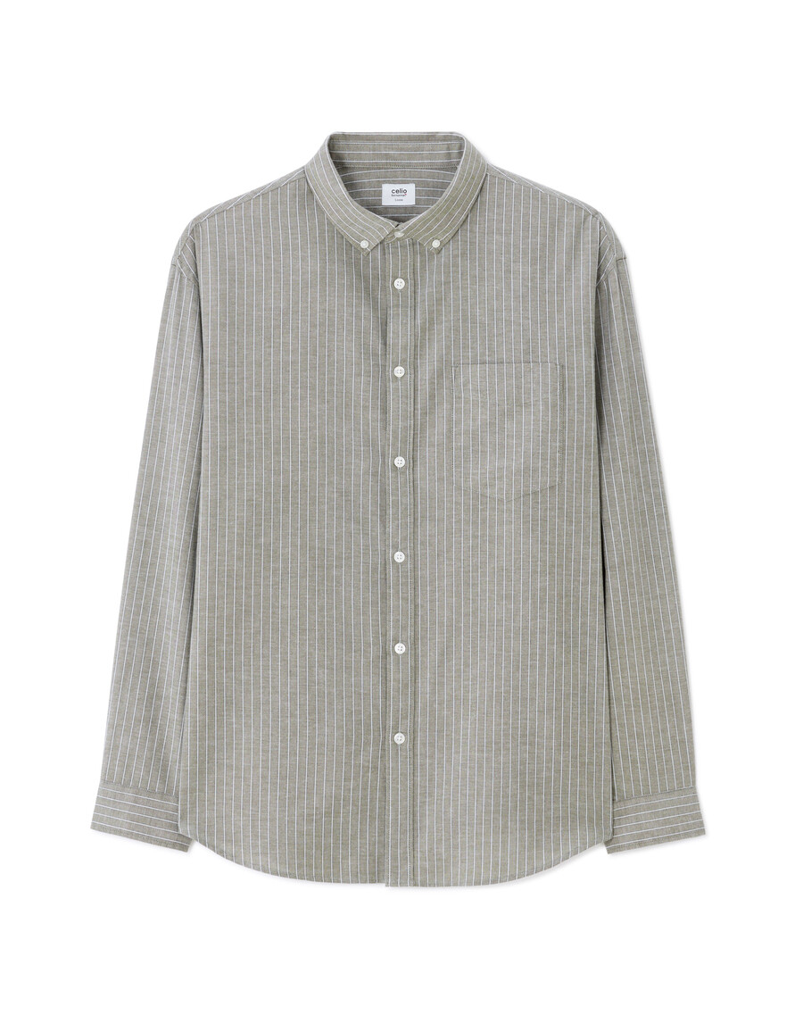 camisa oxford holgada a rayas