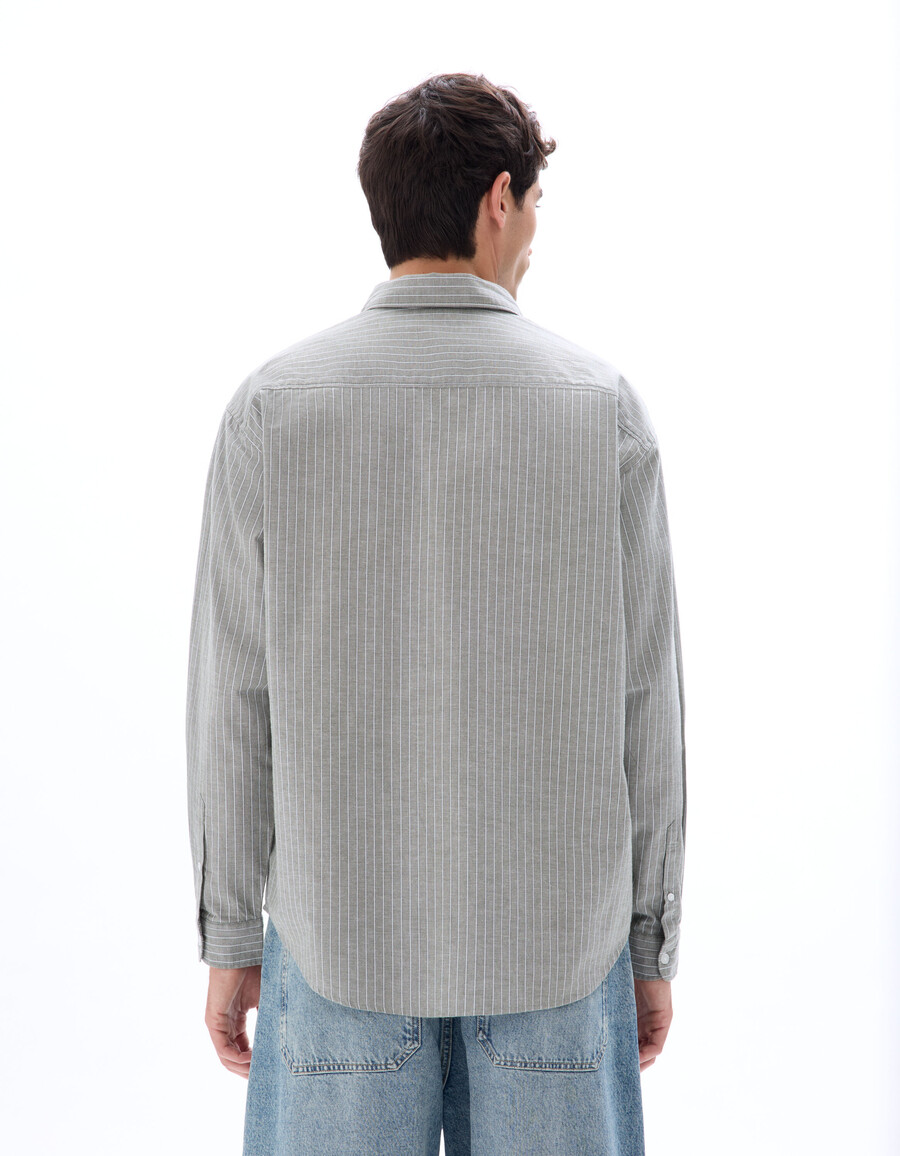 camisa oxford holgada a rayas