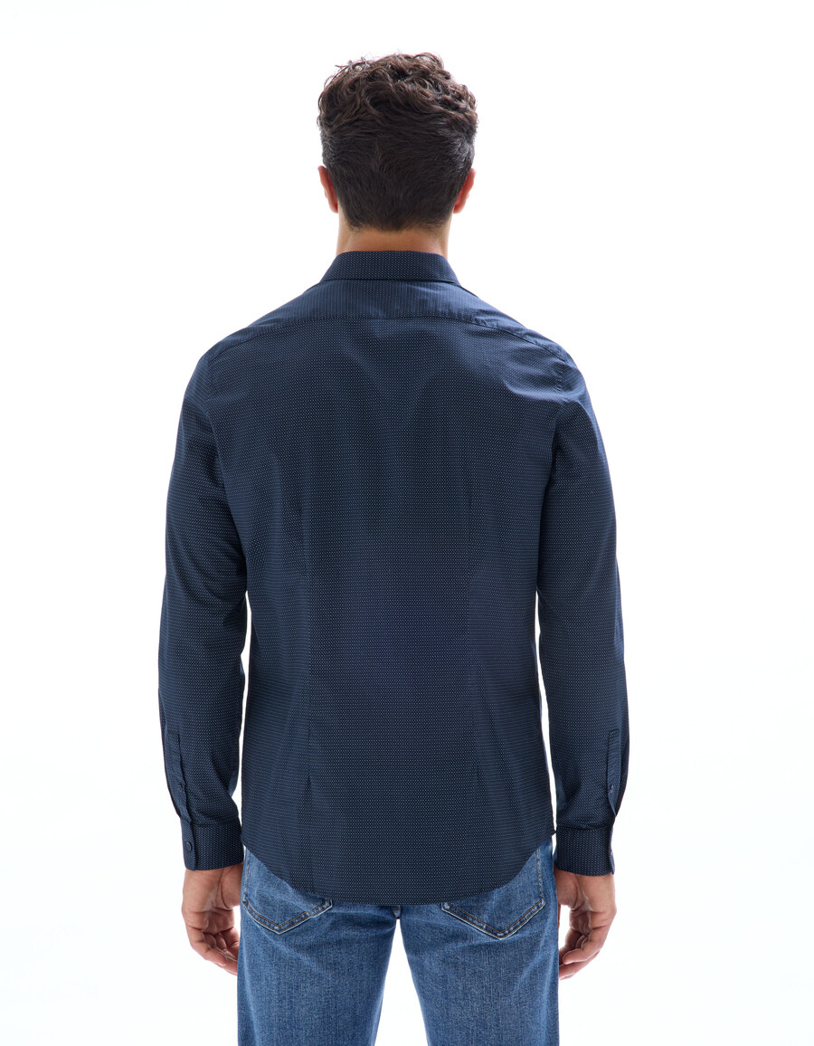 camisa estampada de corte entallado 100 algodón