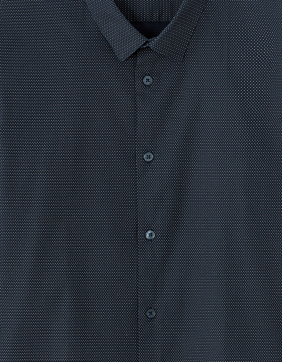 camisa estampada de corte entallado 100 algodón