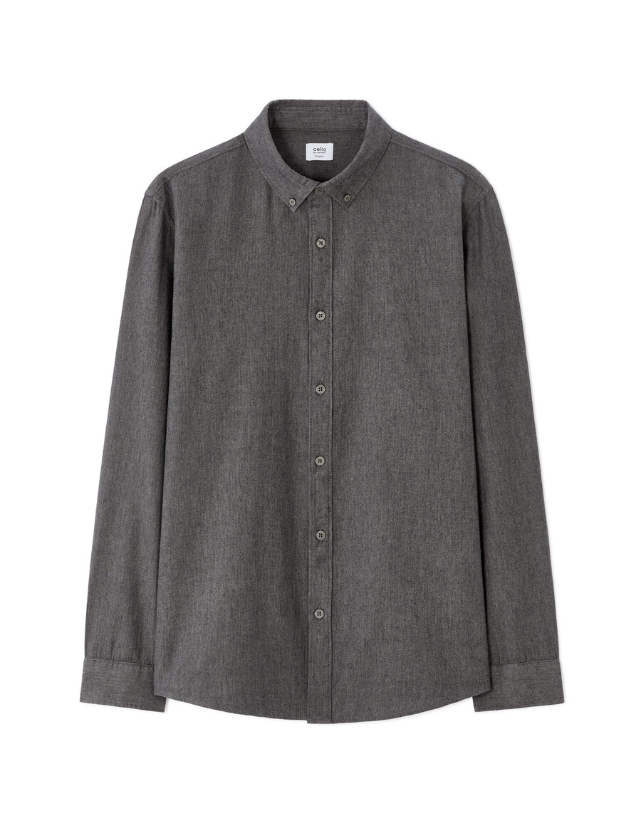 camisa de franela de corte regular