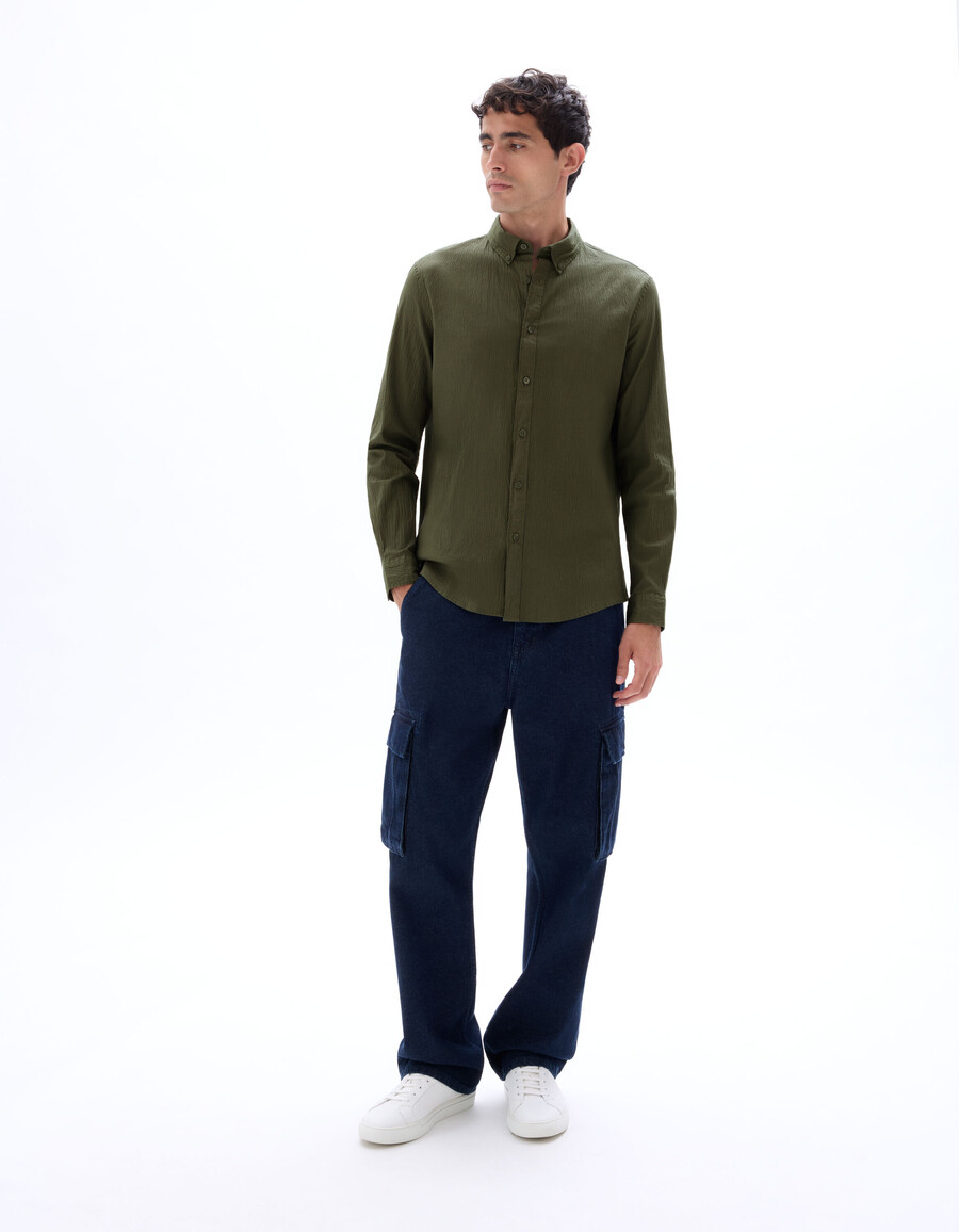 camisa de seersucker regular