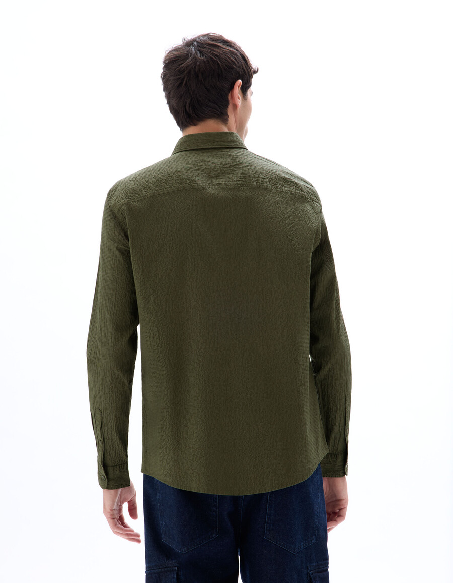 camisa de seersucker regular