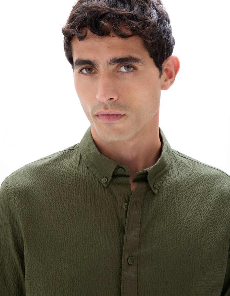 camisa de seersucker regular