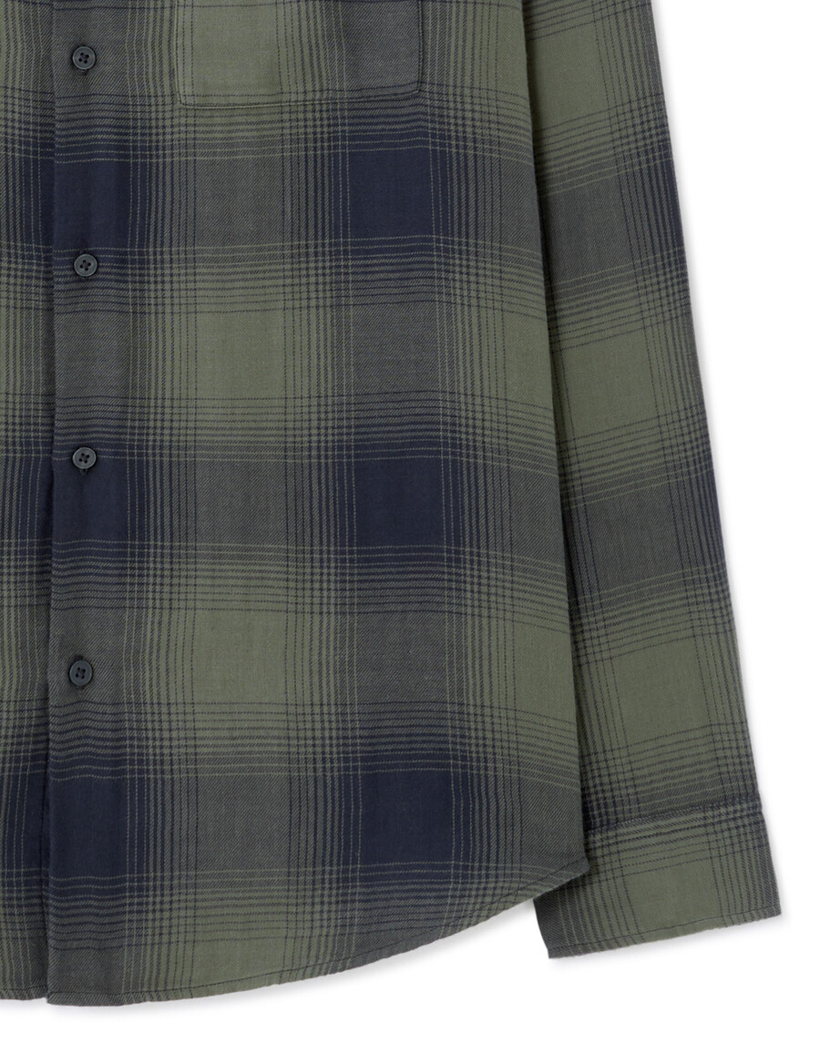 camisa holgada de franela a cuadros