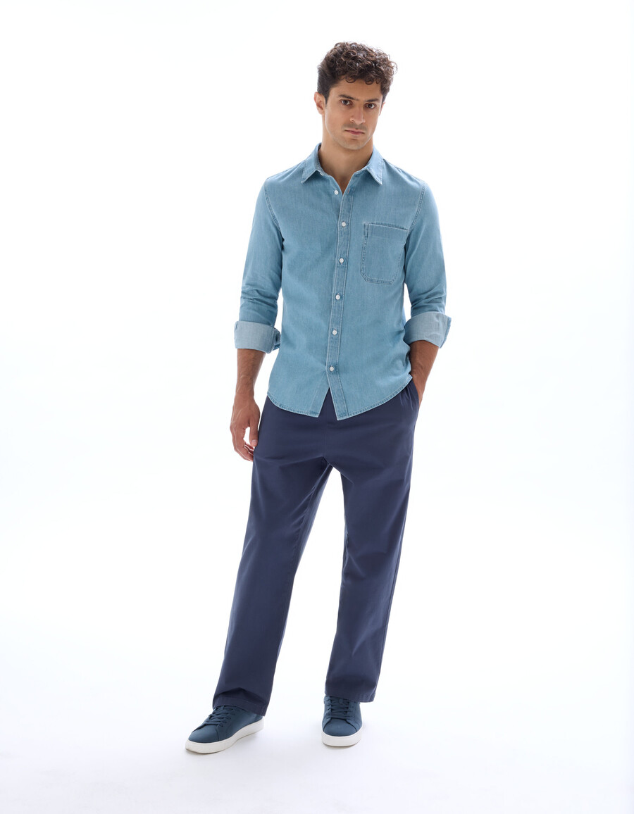 camisa vaquera de corte regular 100 algodón