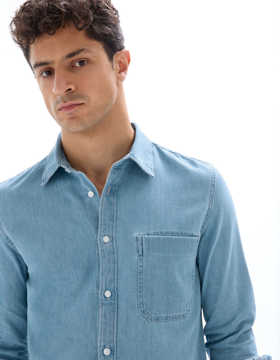 camisa vaquera de corte regular 100 algodón