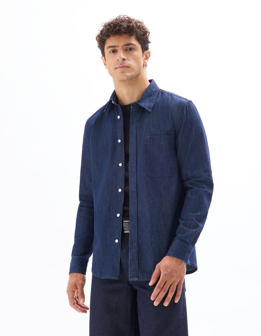 camisa vaquera de corte regular 100 algodón