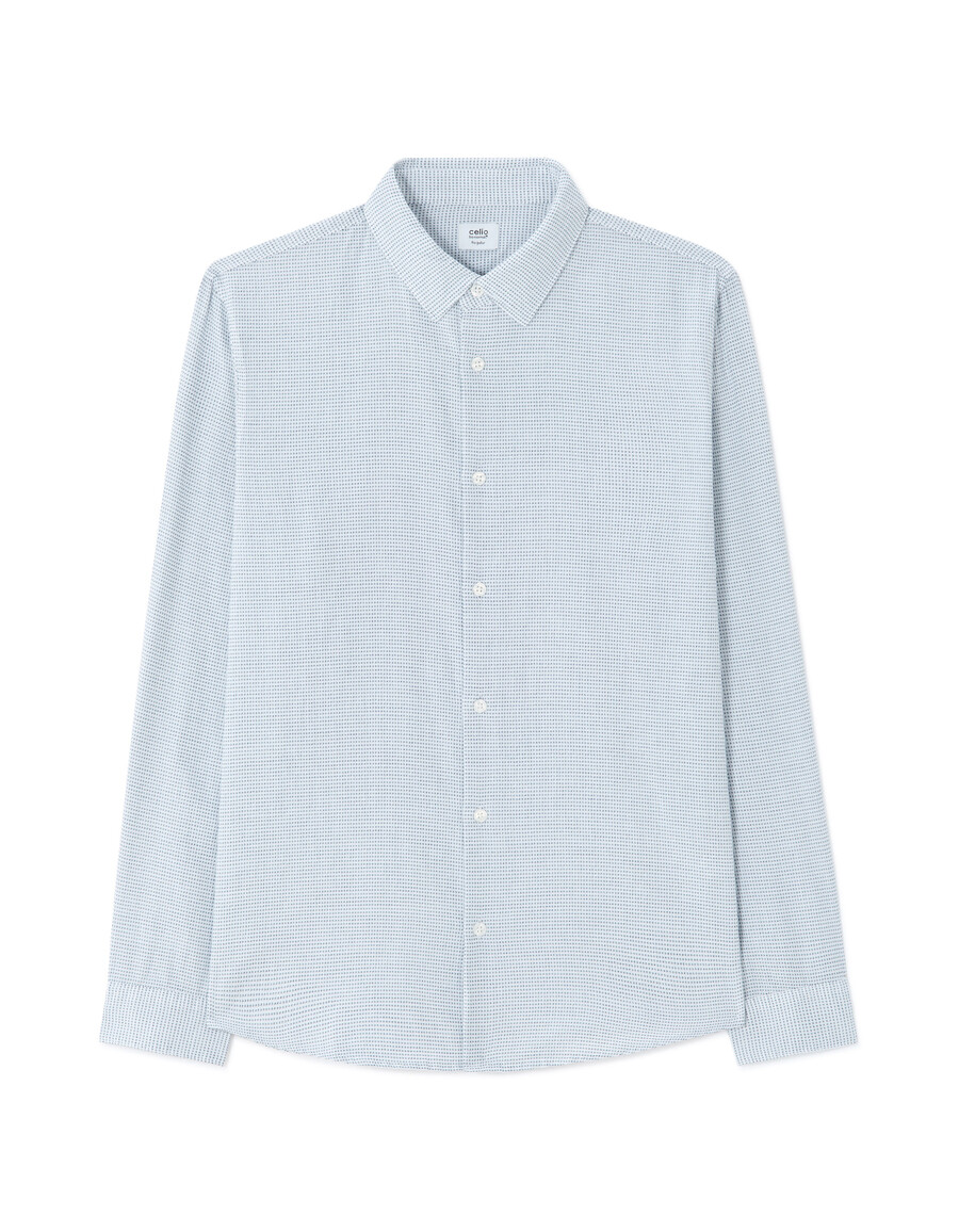 camisa de algodón 100 texturizada de corte regular