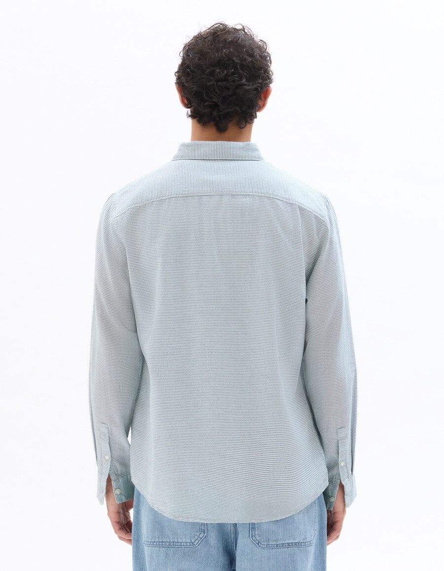 camisa de algodón 100 texturizada de corte regular