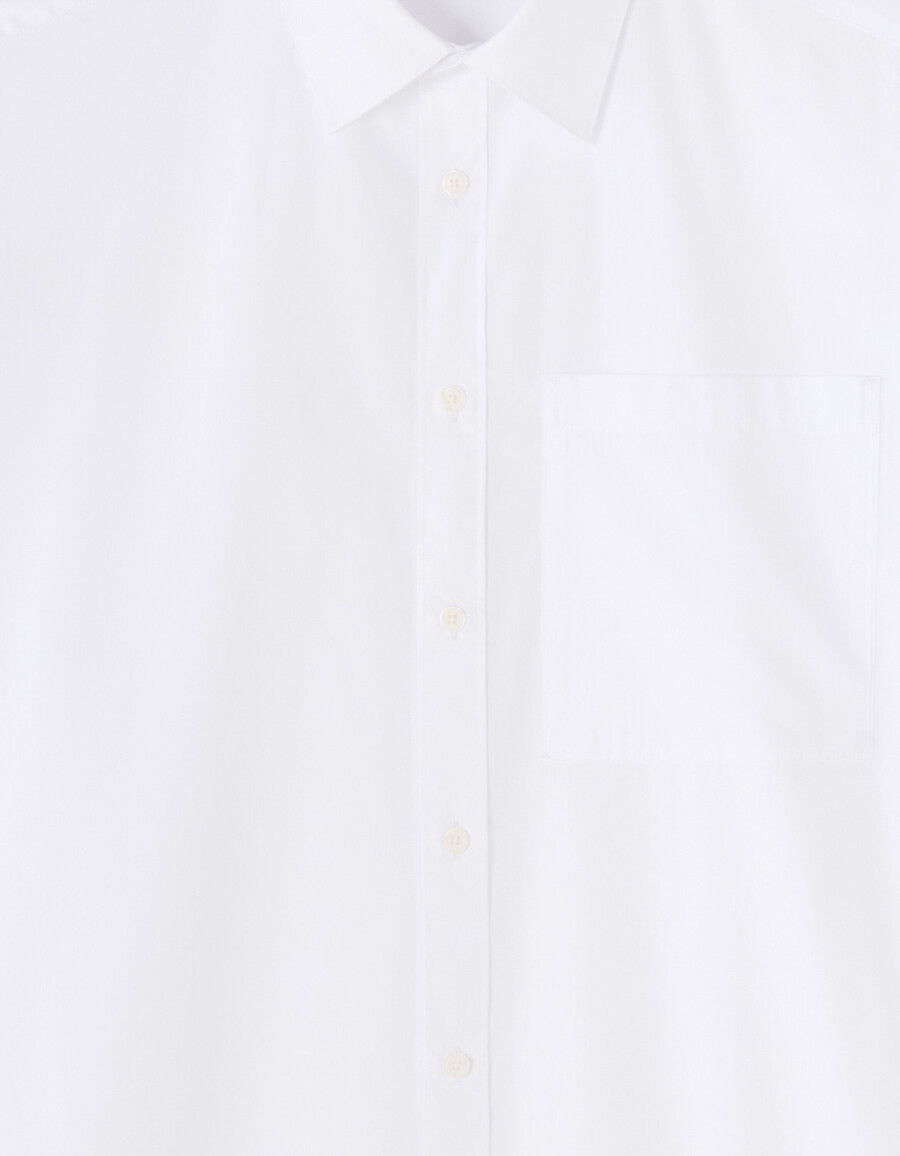 camisa de popelina de algodón lisa de gran tamaño