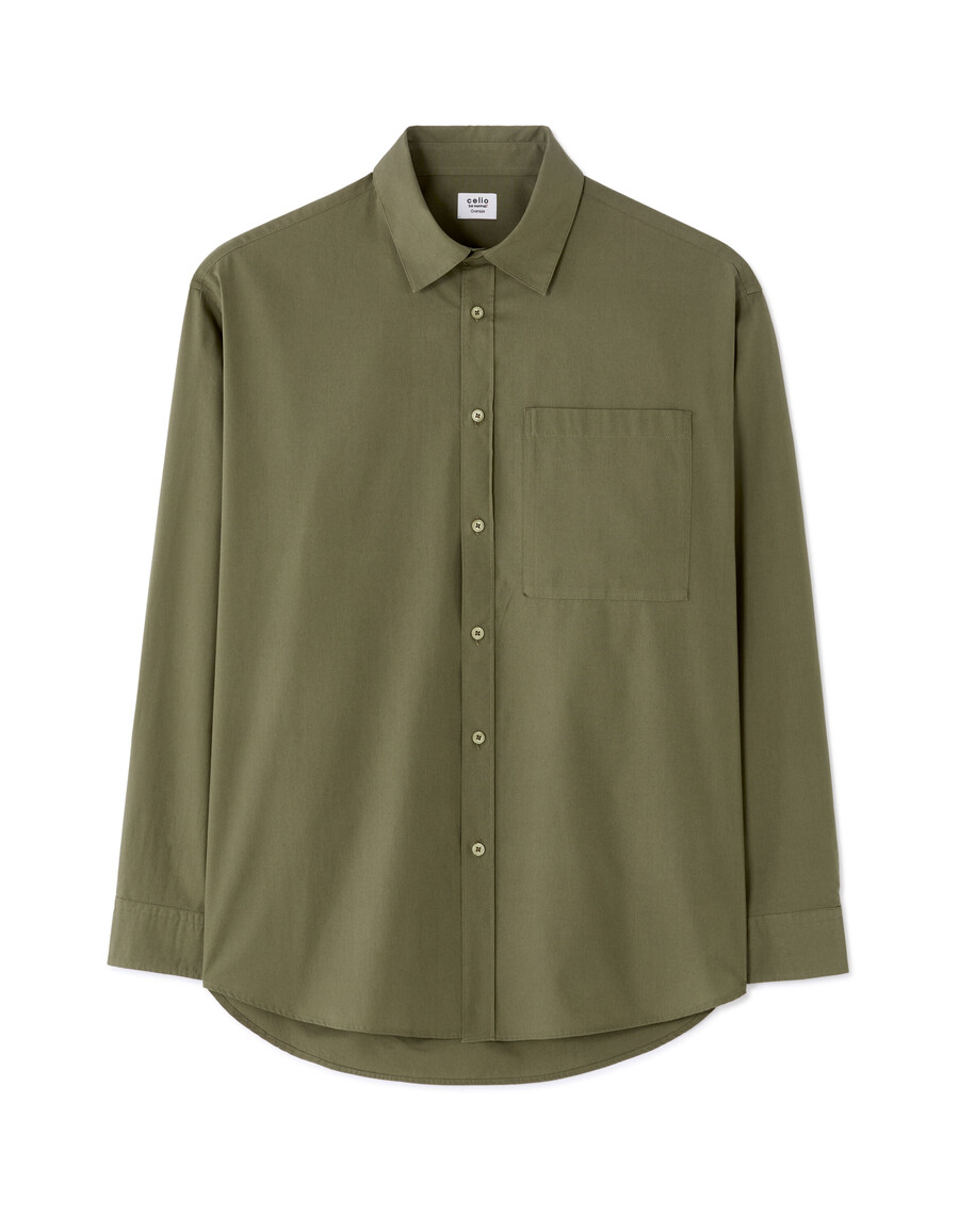 camisa de popelina de algodón lisa de gran tamaño