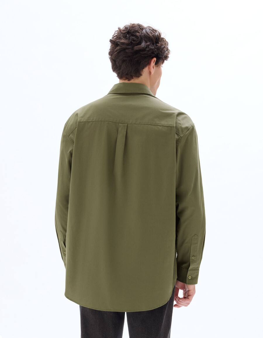 camisa de popelina de algodón lisa de gran tamaño