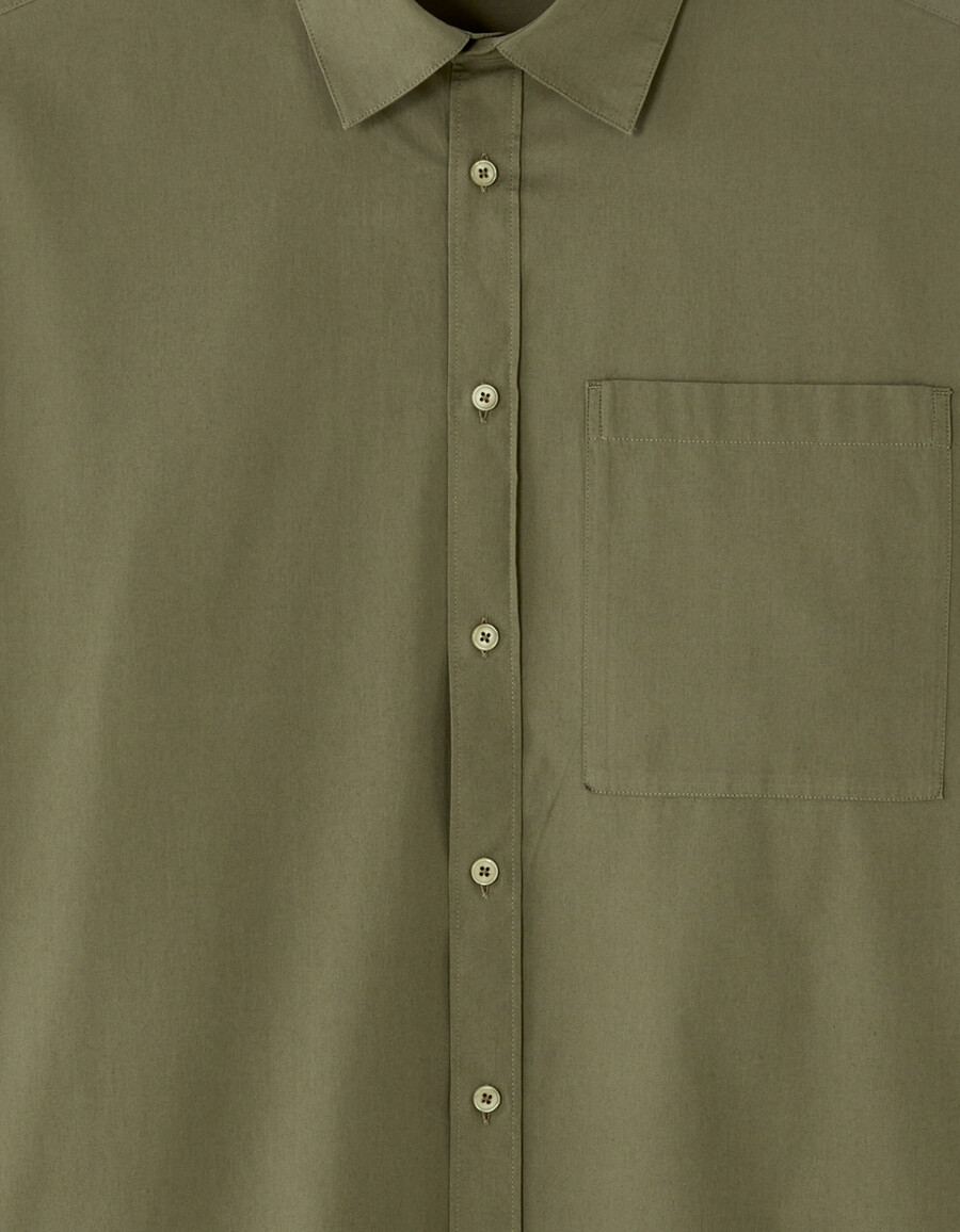 camisa de popelina de algodón lisa de gran tamaño