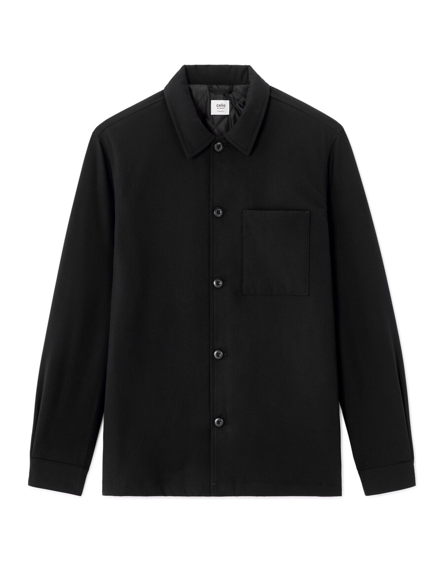camisa negra con forro acolchado