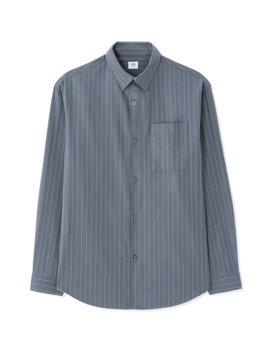 camisa holgada de algodón tencel a rayas