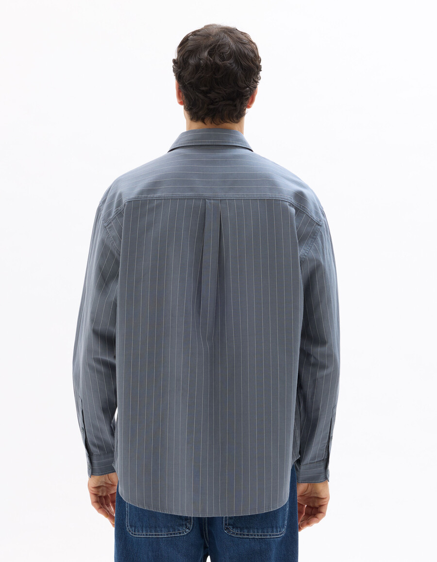 camisa holgada de algodón tencel a rayas